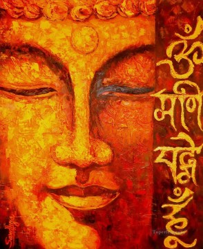 仏教徒 Painting - 赤い仏頭仏教